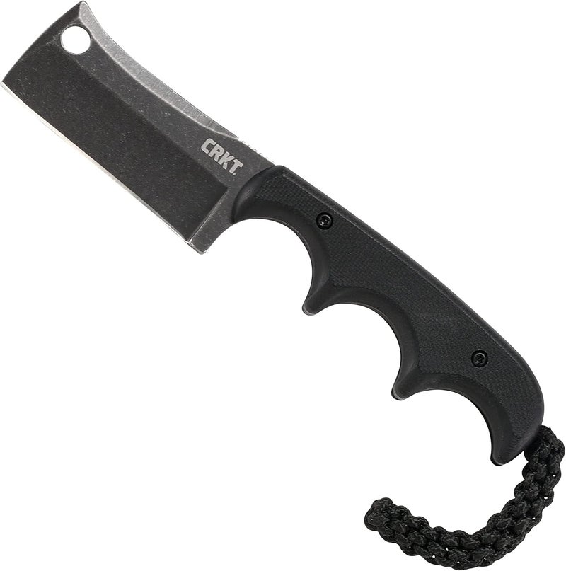 CRKT Minimalist Cleaver Outdoor Survival Fixed Blade Knife with Sheath: Stainless Steel Plain Edge Blade, G10 Handle, 2383K - Image 1